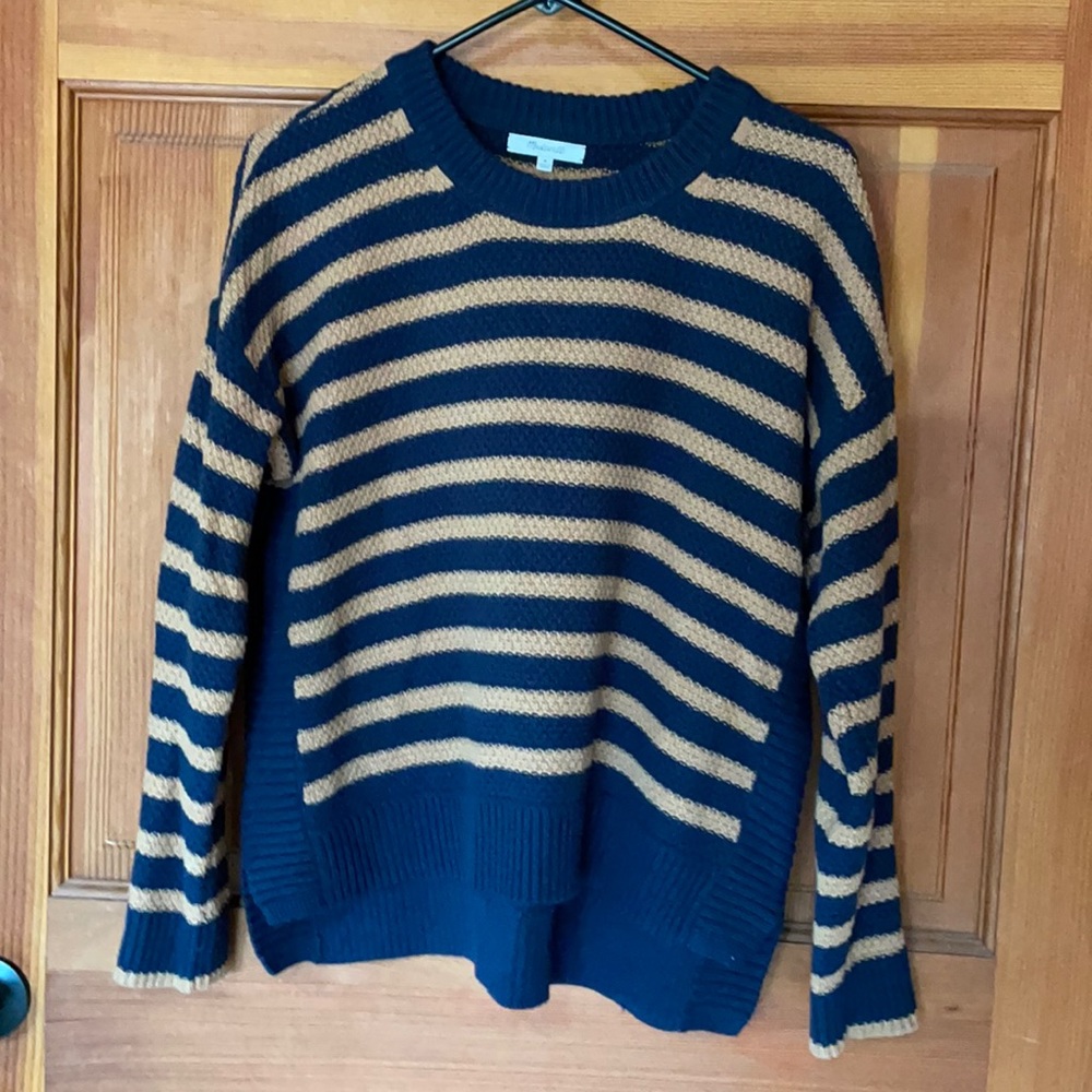 Striped dolman sleeve sweater